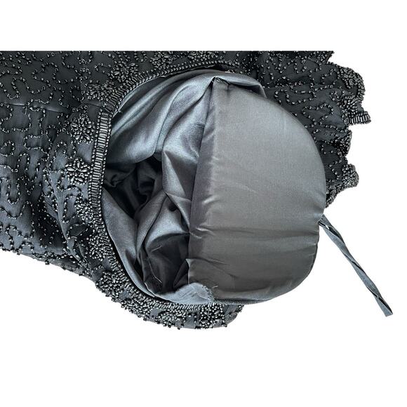 Scala Silk Dress XXL Cocktail Sequins Heavy Beading Formal Evening Sheer Vintage - Picture 6 of 14